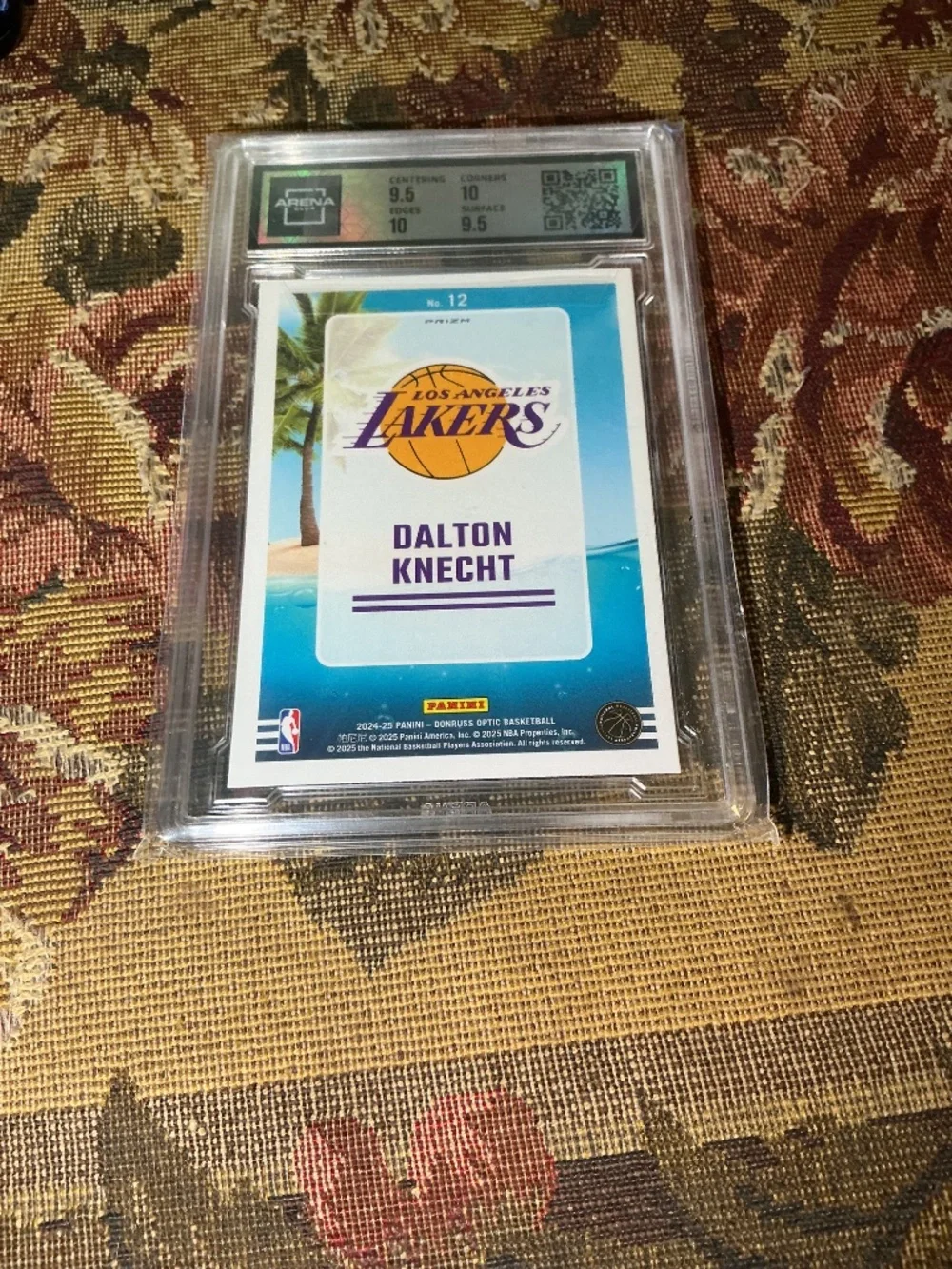 2024-25 Panini Donruss Optic Splash Dalton Knecht #12 Holo rookie grade Arena 10